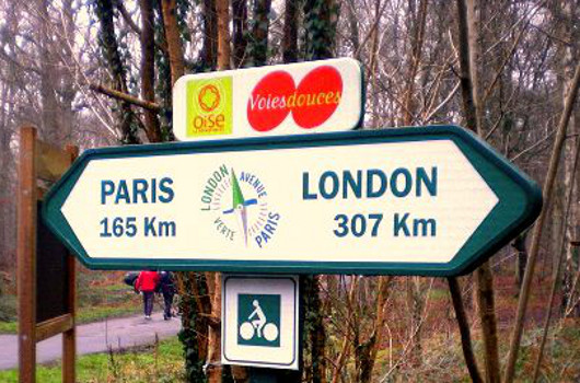 Radwegweiser Fernradweg Paris - London