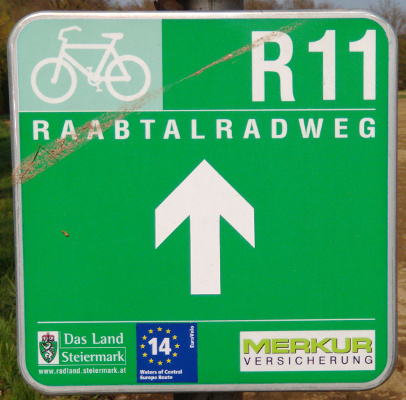 Radwegweiser EuroVelo 14 Oesterreich R11 b