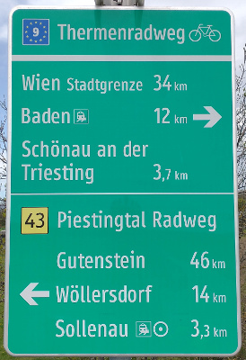 Radwegweiser Thermen-Radweg