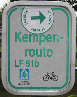 Radwegweiser Belgien Kempenroute LF 51