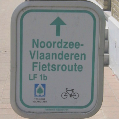 Radwegweiser  Belgien LF 1 Nordsee Flandern-Route