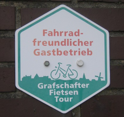 fahrradfreundliche Uebernachtung Bentheim Schild