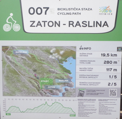 Kroatien Radwegweiser 30 Infotafel Zaton