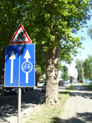 Fahrradspur Schild 2