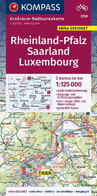 Komapss Radtourenkarte 3709 Rheinland-Pfalz / Saarland/Luxemburg