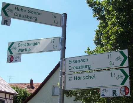 Radwegweiser D-Route D4 Eisenach