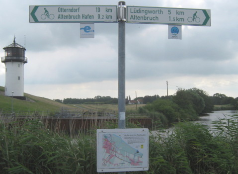 Radwegweiser Elbe Cuxhaven 1