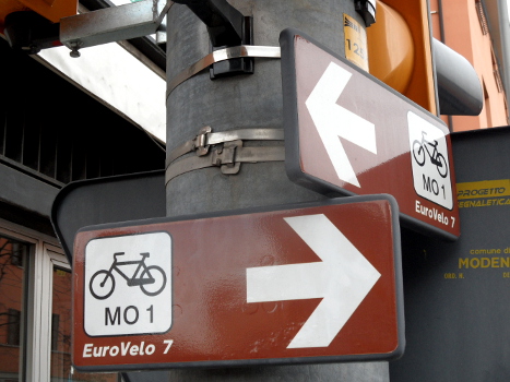 Radwegweiser EV 7 Modena