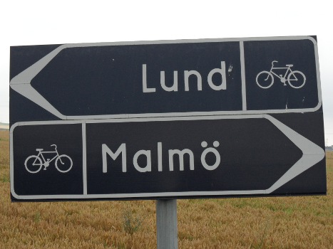 Radwegweiser Lund - Malmoe2