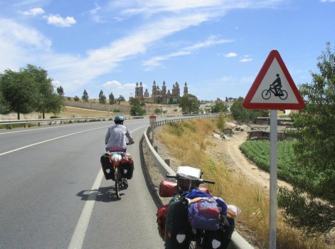 Warnschild Radfahrer Spanien